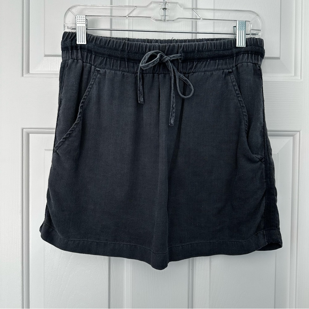Cloth & Stone Anthropologie Blue Gray Mini Skirt Drawstring Elastic Tencel Sz S